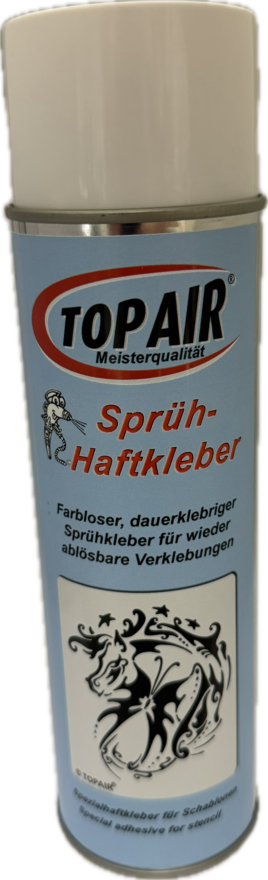 TOPAIR® Sprüh-Haftkleber für Schablonen – Wiederablösbar, farblos, 25 % mehr Inhalt